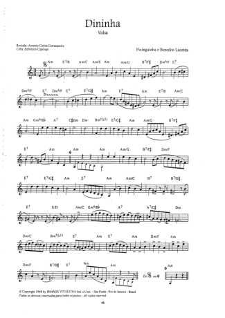 Pixinguinha  score for Clarinet (C)