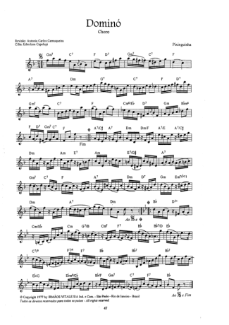 Pixinguinha  score for Clarinet (C)