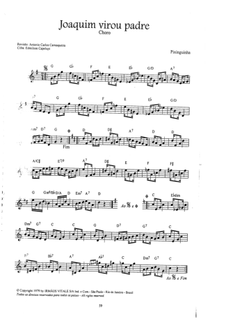 Pixinguinha  score for Clarinet (C)