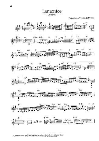 Pixinguinha Lamentos score for Flute