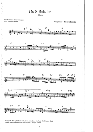 Pixinguinha  score for Clarinet (C)