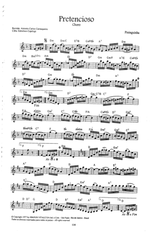 Pixinguinha  score for Violin