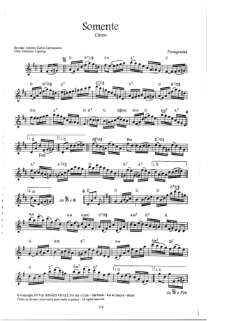 Pixinguinha Somente score for Flute