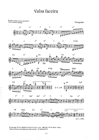 Pixinguinha Valsa Faceira score for Clarinet (C)