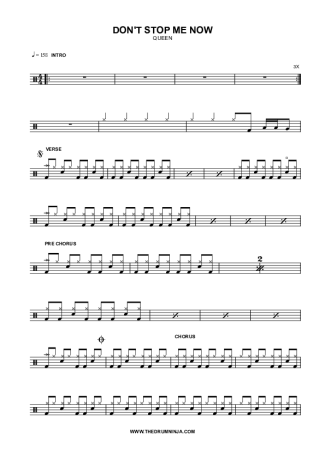 Queen  score for Drums