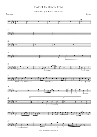 Queen I Want To Break Free score for Trombone