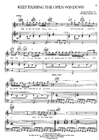 Queen Keep Passing The Open Windows score for Piano