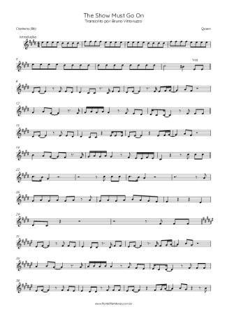 Queen  score for Clarinet (Bb)