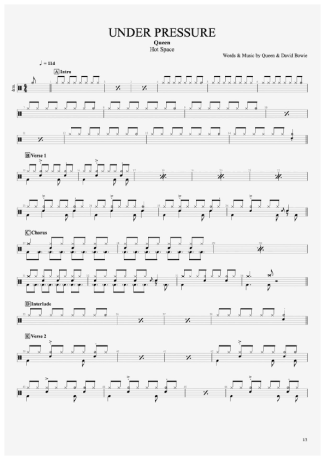 Queen  score for Drums