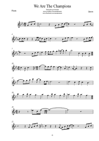 Queen  score for Flute