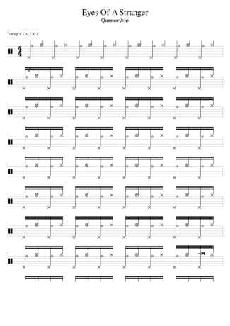 Queensryche Eyes Of A Stranger score for Drums