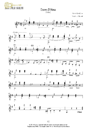 Quincas Laranjeiras  score for Acoustic Guitar