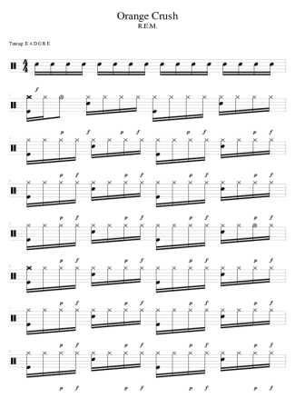 R.E.M. Orange Crush score for Drums