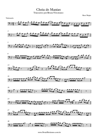 Raça Negra Cheia De Manias score for Cello