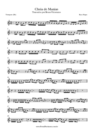 Raça Negra Cheia De Manias score for Trumpet