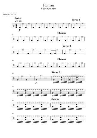 Rag ´N´ Bone Man Human score for Drums