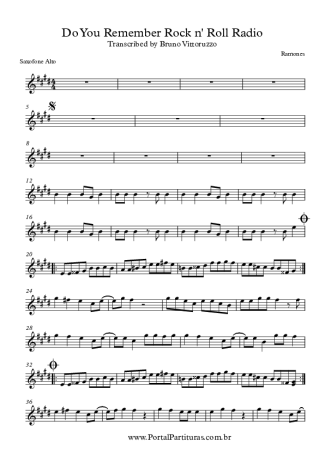 Ramones  score for Alto Saxophone