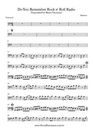 Ramones  score for Cello