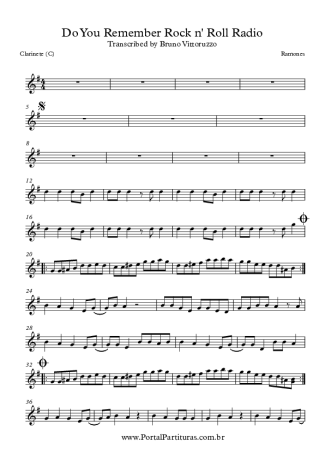 Ramones  score for Clarinet (C)