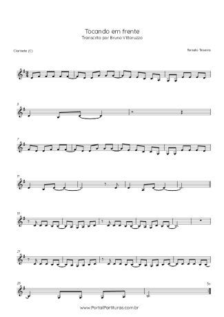 Renato Teixeira  score for Clarinet (C)