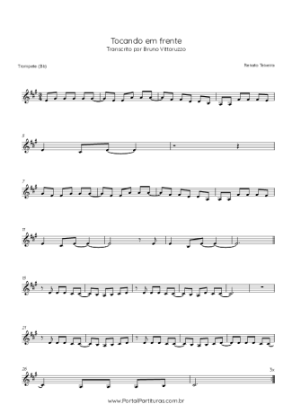 Renato Teixeira Tocando Em Frente score for Trumpet