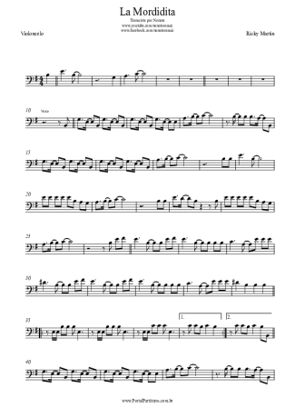 Ricky Martin La Mordidita score for Cello