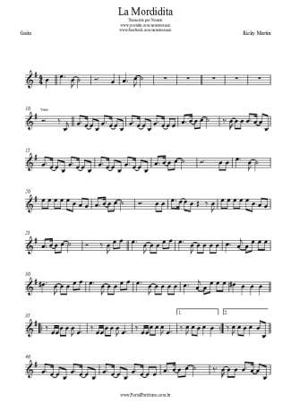 Ricky Martin La Mordidita score for Harmonica