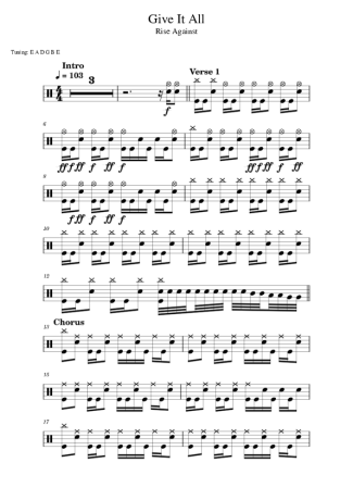 Rise Against  score for Drums