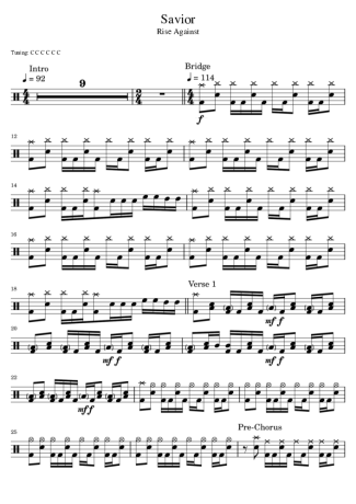 Rise Against  score for Drums