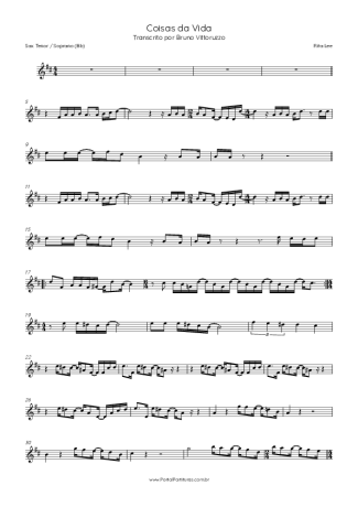 Rita Lee  score for Tenor Saxophone Soprano (Bb)