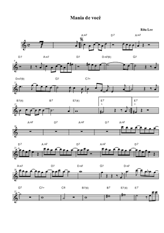 Rita Lee Mania De Você score for Clarinet (Bb)