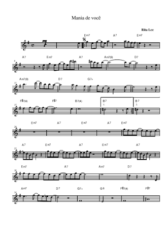 Rita Lee Mania de Você score for Alto Saxophone