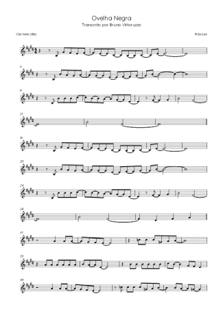 Rita Lee Ovelha Negra score for Clarinet (Bb)