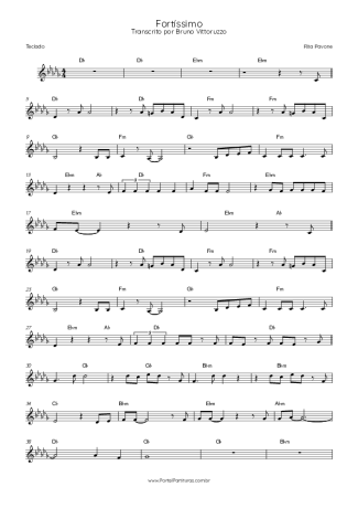 Rita Pavone Fortíssimo score for Keyboard
