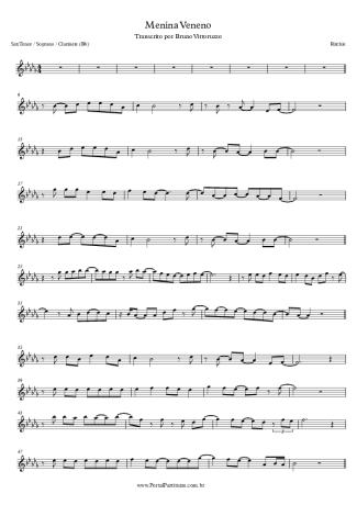 Ritchie Menina Veneno score for Clarinet (Bb)