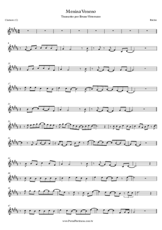 Ritchie Menina Veneno score for Clarinet (C)