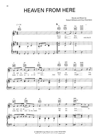 Robbie Williams  score for Piano