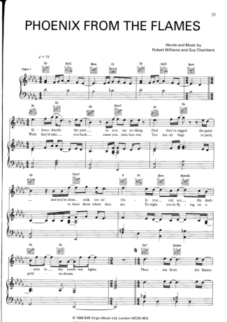 Robbie Williams  score for Piano