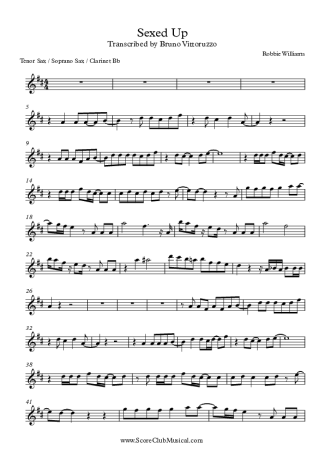 Robbie Williams Sexed Up score for Clarinet (Bb)