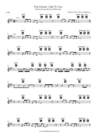 Roberta Flack & Donny Hathaway The Closer I Get To You score for Acoustic Guitar