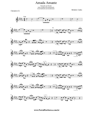 Roberto Carlos  score for Clarinet (C)