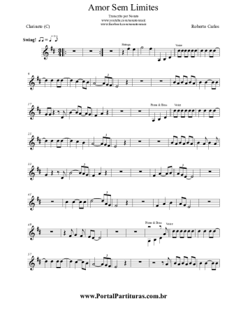 Roberto Carlos  score for Clarinet (C)