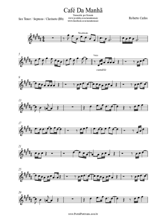 Roberto Carlos  score for Clarinet (Bb)