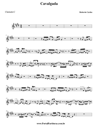 Roberto Carlos Cavalgada score for Clarinet (C)