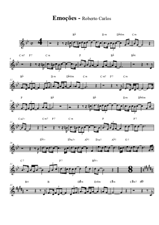 Roberto Carlos Emoções score for Clarinet (Bb)