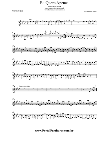 Roberto Carlos  score for Clarinet (C)