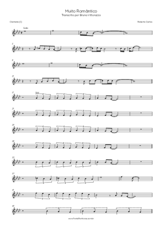 Roberto Carlos  score for Clarinet (C)