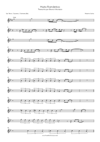 Roberto Carlos  score for Tenor Saxophone Soprano (Bb)