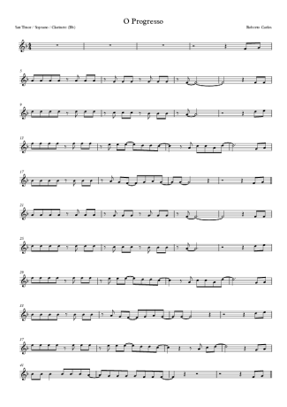 Roberto Carlos O Progresso score for Clarinet (Bb)