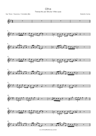 Roberto Carlos  score for Tenor Saxophone Soprano (Bb)